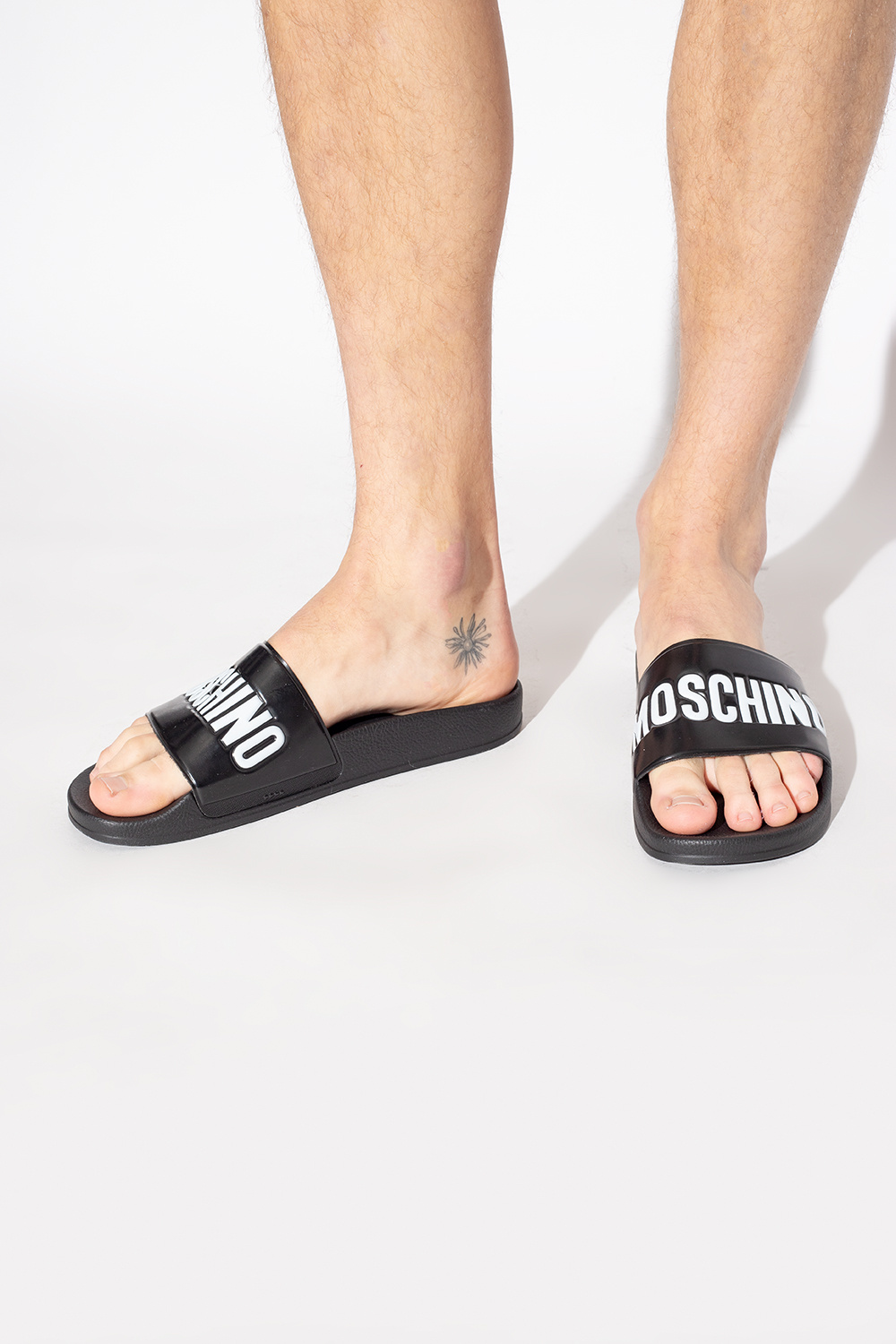 Moschino logo pool discount slides